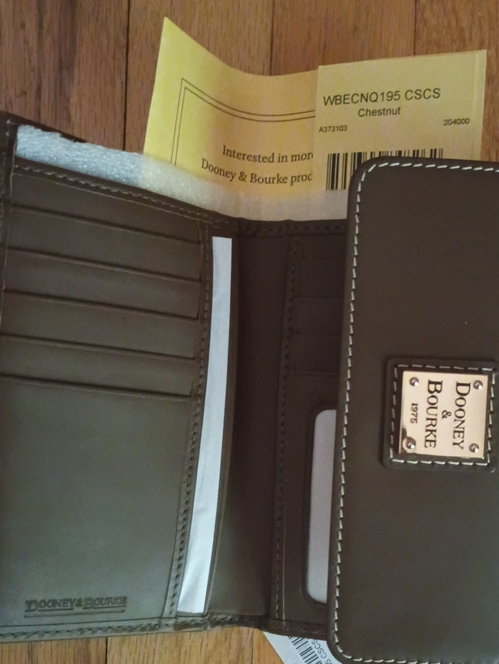 Dooney And Bourke Wexford Chestnut Flap Wallet - Picture 4 of 4